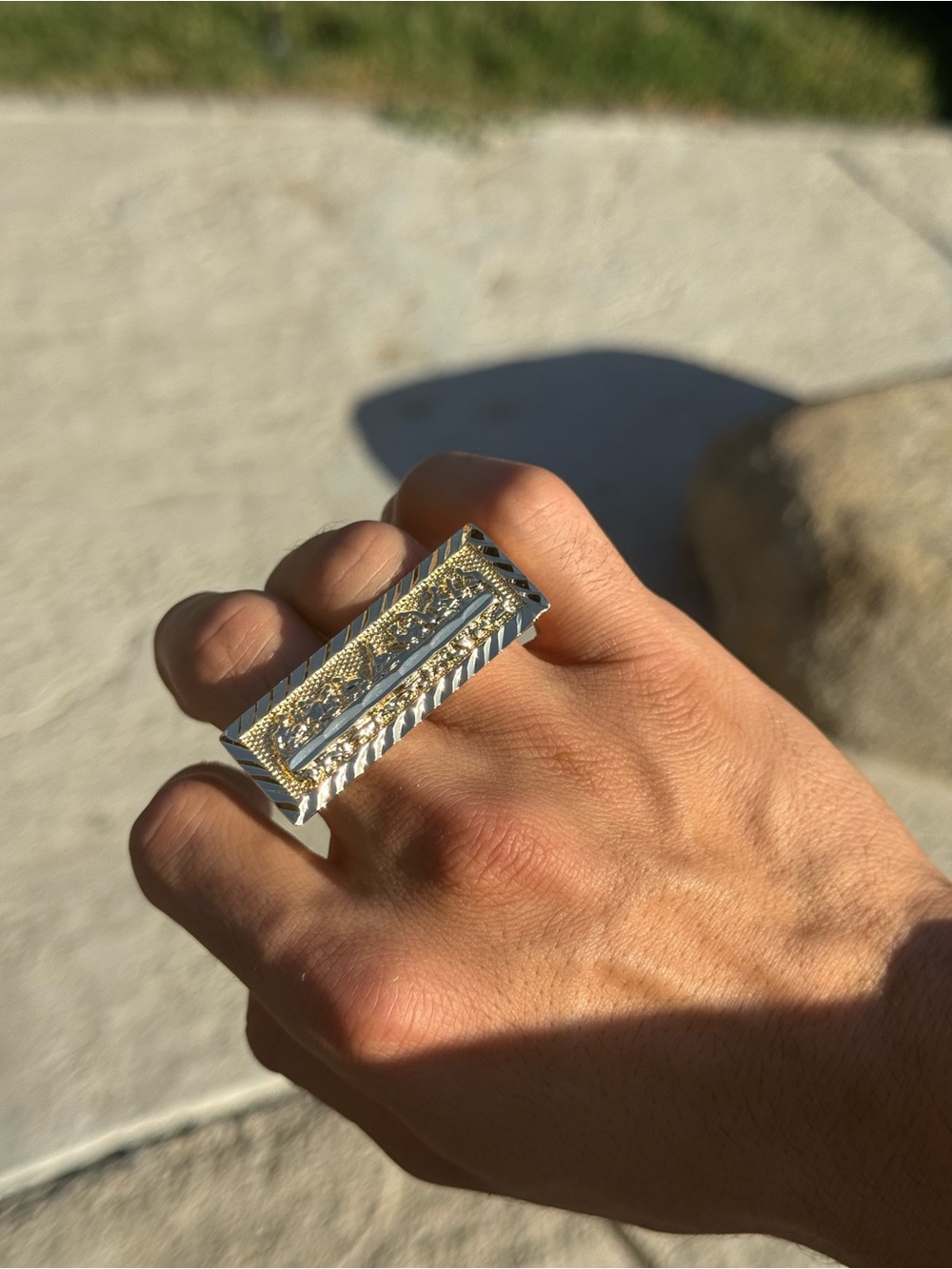 Last supper 2 finger ring gold plated